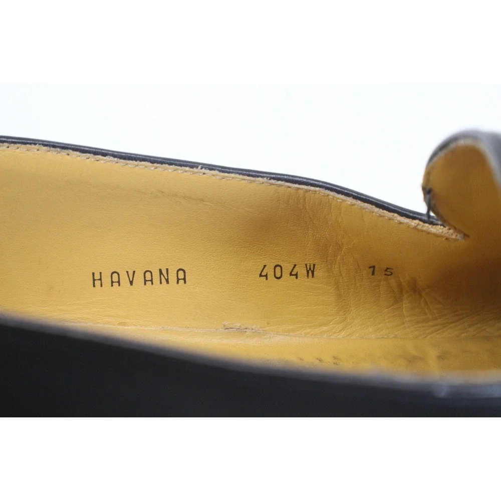 Mezlan Havana‎ Black Dress Shoes Mens 15 W Spain Tassel Brogue Loafer Old Money